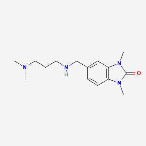 molecular formula C15H24N4O B2650235 5-(((3-(Dimethylamino)propyl)amino)methyl)-1,3-dimethyl-1,3-dihydro-2H-benzo[d]imidazol-2-one CAS No. 881449-07-6