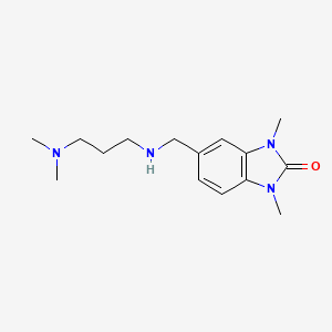 B2650235 5-({[3-(dimethylamino)propyl]amino}methyl)-1,3-dimethyl-1,3-dihydro-2H-benzimidazol-2-one CAS No. 881449-07-6