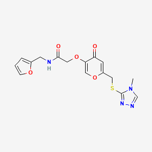 molecular formula C16H16N4O5S B2650239 N-(furan-2-ylmethyl)-2-((6-(((4-methyl-4H-1,2,4-triazol-3-yl)thio)methyl)-4-oxo-4H-pyran-3-yl)oxy)acetamide CAS No. 899745-23-4