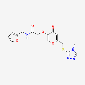 N-(furan-2-ylmethyl)-2-((6-(((4-methyl-4H-1,2,4-triazol-3-yl)thio)methyl)-4-oxo-4H-pyran-3-yl)oxy)acetamide