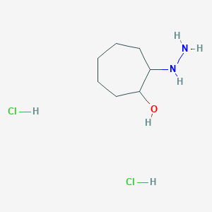 molecular formula C7H18Cl2N2O B2650241 2-Hydrazinylcycloheptan-1-ol dihydrochloride CAS No. 2172031-64-8