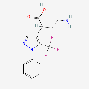 4-Amino-2-[1-phenyl-5-(trifluoromethyl)pyrazol-4-yl]butanoic acid