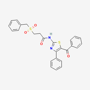 molecular formula C26H22N2O4S2 B2650251 N-(5-benzoyl-4-phenylthiazol-2-yl)-3-(benzylsulfonyl)propanamide CAS No. 922486-01-9
