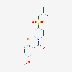 molecular formula C17H24BrNO4S B2650262 (2-Bromo-5-methoxyphenyl)(4-(isobutylsulfonyl)piperidin-1-yl)methanone CAS No. 1797873-86-9