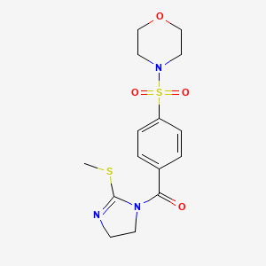 molecular formula C15H19N3O4S2 B2650272 (2-Methylsulfanyl-4,5-dihydroimidazol-1-yl)-(4-morpholin-4-ylsulfonylphenyl)methanone CAS No. 851863-60-0