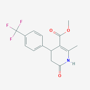 molecular formula C15H14F3NO3 B2650273 Methyl 2-methyl-6-oxo-4-[4-(trifluoromethyl)phenyl]-1,4,5,6-tetrahydropyridine-3-carboxylate CAS No. 330216-62-1