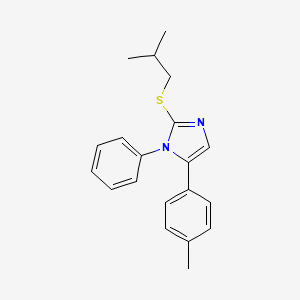 molecular formula C20H22N2S B2650275 2-(isobutylthio)-1-phenyl-5-(p-tolyl)-1H-imidazole CAS No. 1207011-78-6