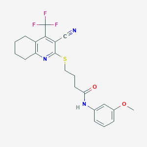 4-((3-cyano-4-(trifluoromethyl)-5,6,7,8-tetrahydroquinolin-2-yl)thio)-N-(3-methoxyphenyl)butanamide