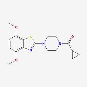 molecular formula C17H21N3O3S B2650281 Cyclopropyl(4-(4,7-dimethoxybenzo[d]thiazol-2-yl)piperazin-1-yl)methanone CAS No. 897486-55-4