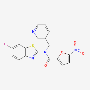 molecular formula C18H11FN4O4S B2650284 N-(6-fluoro-1,3-benzothiazol-2-yl)-5-nitro-N-[(pyridin-3-yl)methyl]furan-2-carboxamide CAS No. 895018-95-8