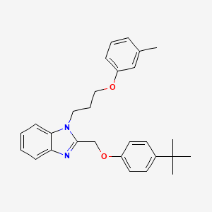 molecular formula C28H32N2O2 B2650288 2-((4-(tert-butyl)phenoxy)methyl)-1-(3-(m-tolyloxy)propyl)-1H-benzo[d]imidazole CAS No. 615280-95-0