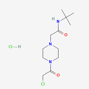 molecular formula C12H23Cl2N3O2 B2650291 N-Tert-butyl-2-[4-(2-chloroacetyl)piperazin-1-YL]acetamide hydrochloride CAS No. 1052537-48-0