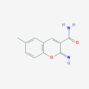 molecular formula C11H10N2O2 B2650297 2-imino-6-methyl-2H-chromene-3-carboxamide CAS No. 352666-54-7