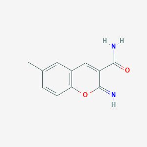molecular formula C11H10N2O2 B2650297 2-Imino-6-methylchromene-3-carboxamide CAS No. 352666-54-7