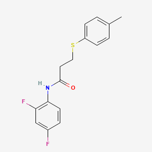 molecular formula C16H15F2NOS B2650298 N-(2,4-difluorophenyl)-3-(p-tolylthio)propanamide CAS No. 644954-37-0