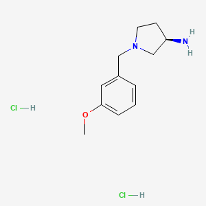molecular formula C12H20Cl2N2O B2650306 (R)-1-(3-Methoxybenzyl)pyrrolidin-3-amine dihydrochloride CAS No. 876161-77-2