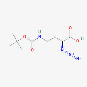 molecular formula C9H16N4O4 B2650311 N3-L-Dab(Boc)-OH 