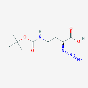 molecular formula C9H16N4O4 B2650311 N3-L-Dab(Boc)-OH CAS No. 1932403-71-8