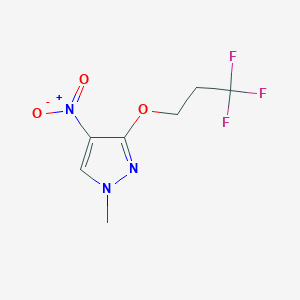 molecular formula C7H8F3N3O3 B2650320 1-methyl-4-nitro-3-(3,3,3-trifluoropropoxy)-1H-pyrazole CAS No. 1458593-57-1