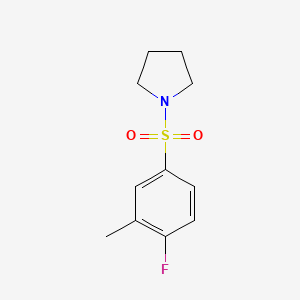 molecular formula C11H14FNO2S B2650321 1-[(4-Fluoro-3-methylphenyl)sulfonyl]pyrrolidine CAS No. 691381-07-4