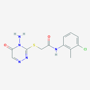 molecular formula C12H12ClN5O2S B2650322 2-((4-amino-5-oxo-4,5-dihydro-1,2,4-triazin-3-yl)thio)-N-(3-chloro-2-methylphenyl)acetamide CAS No. 899753-75-4