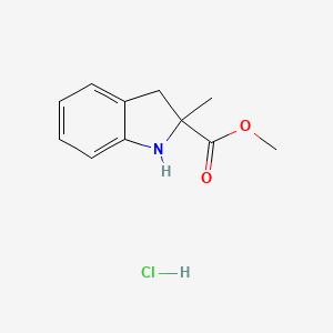 molecular formula C11H14ClNO2 B2650327 Methyl 2-methyl-1,3-dihydroindole-2-carboxylate;hydrochloride CAS No. 2287298-99-9