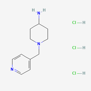 molecular formula C11H20Cl3N3 B2650332 1-(Pyridin-4-ylmethyl)piperidin-4-aminetrihydrochloride CAS No. 882562-68-7