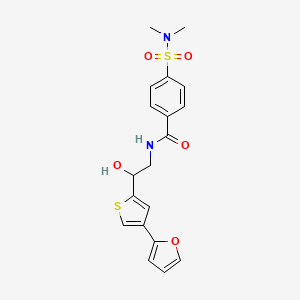 molecular formula C19H20N2O5S2 B2650334 4-(Dimethylsulfamoyl)-N-[2-[4-(furan-2-yl)thiophen-2-yl]-2-hydroxyethyl]benzamide CAS No. 2380070-60-8