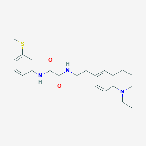 molecular formula C22H27N3O2S B2650343 N1-(2-(1-ethyl-1,2,3,4-tetrahydroquinolin-6-yl)ethyl)-N2-(3-(methylthio)phenyl)oxalamide CAS No. 955610-01-2