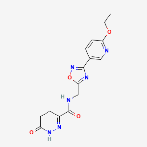 molecular formula C15H16N6O4 B2650344 N-((3-(6-ethoxypyridin-3-yl)-1,2,4-oxadiazol-5-yl)methyl)-6-oxo-1,4,5,6-tetrahydropyridazine-3-carboxamide CAS No. 2034370-15-3