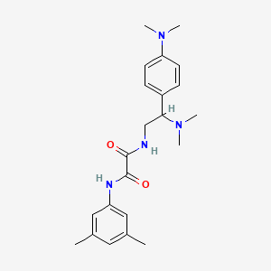 molecular formula C22H30N4O2 B2650347 N1-(2-(二甲基氨基)-2-(4-(二甲基氨基)苯基)乙基)-N2-(3,5-二甲基苯基)草酰胺 CAS No. 900005-43-8