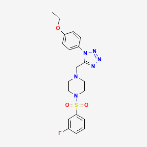 molecular formula C20H23FN6O3S B2650348 1-((1-(4-ethoxyphenyl)-1H-tetrazol-5-yl)methyl)-4-((3-fluorophenyl)sulfonyl)piperazine CAS No. 1049440-75-6