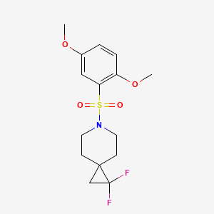 molecular formula C15H19F2NO4S B2650349 6-((2,5-Dimethoxyphenyl)sulfonyl)-1,1-difluoro-6-azaspiro[2.5]octane CAS No. 2097916-09-9