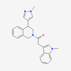 molecular formula C24H24N4O B2650350 2-(1-methyl-1H-indol-3-yl)-1-(4-(1-methyl-1H-pyrazol-4-yl)-3,4-dihydroisoquinolin-2(1H)-yl)ethanone CAS No. 2188279-53-8