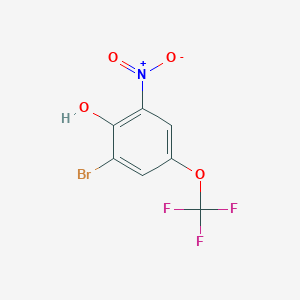 molecular formula C7H3BrF3NO4 B2650355 2-溴-6-硝基-4-(三氟甲氧基)苯酚 CAS No. 1820740-59-7