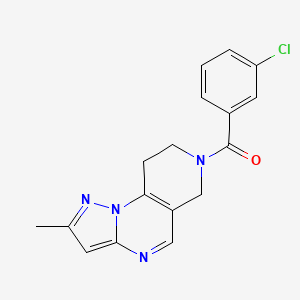 molecular formula C17H15ClN4O B2650364 (3-chlorophenyl)(2-methyl-8,9-dihydropyrazolo[1,5-a]pyrido[3,4-e]pyrimidin-7(6H)-yl)methanone CAS No. 1797161-29-5