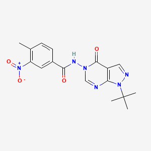molecular formula C17H18N6O4 B2650372 N-(1-(tert-butyl)-4-oxo-1H-pyrazolo[3,4-d]pyrimidin-5(4H)-yl)-4-methyl-3-nitrobenzamide CAS No. 899751-70-3