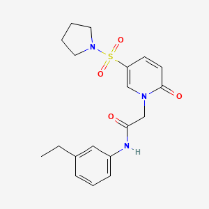 molecular formula C19H23N3O4S B2650377 N-(3-ethylphenyl)-2-[2-oxo-5-(pyrrolidine-1-sulfonyl)-1,2-dihydropyridin-1-yl]acetamide CAS No. 1358671-93-8