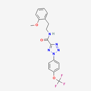 molecular formula C18H16F3N5O3 B2650379 N-(2-甲氧基苯乙基)-2-(4-(三氟甲氧基)苯基)-2H-四唑-5-甲酰胺 CAS No. 1396792-86-1