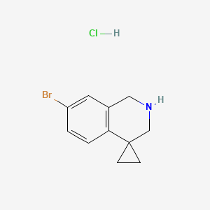 molecular formula C11H13BrClN B2650385 7-Bromospiro[2,3-dihydro-1H-isoquinoline-4,1'-cyclopropane];hydrochloride CAS No. 1203683-64-0
