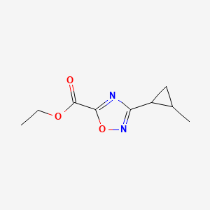 molecular formula C9H12N2O3 B2650386 Ethyl 3-(2-methylcyclopropyl)-1,2,4-oxadiazole-5-carboxylate CAS No. 1492251-72-5