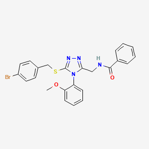 molecular formula C24H21BrN4O2S B2650387 N-((5-((4-bromobenzyl)thio)-4-(2-methoxyphenyl)-4H-1,2,4-triazol-3-yl)methyl)benzamide CAS No. 391897-57-7
