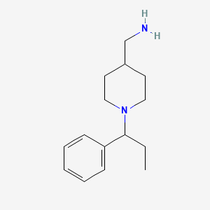 molecular formula C15H24N2 B2650392 [1-(1-Phenylpropyl)piperidin-4-yl]methanamine CAS No. 1281608-36-3