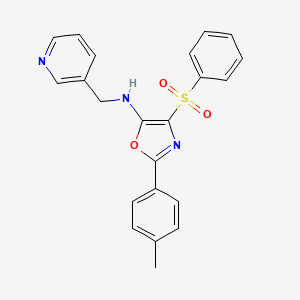 molecular formula C22H19N3O3S B2650394 4-(phenylsulfonyl)-N-(pyridin-3-ylmethyl)-2-(p-tolyl)oxazol-5-amine CAS No. 862758-66-5