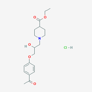Ethyl 1-(3-(4-acetylphenoxy)-2-hydroxypropyl)piperidine-4-carboxylate hydrochloride
