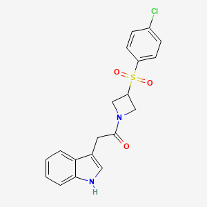 1-(3-((4-chlorophenyl)sulfonyl)azetidin-1-yl)-2-(1H-indol-3-yl)ethanone