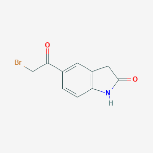 molecular formula C10H8BrNO2 B026504 5-(溴乙酰基)-2-氧代吲哚 CAS No. 105316-98-1