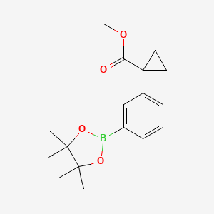 molecular formula C17H23BO4 B2650401 methyl 1-[3-(tetramethyl-1,3,2-dioxaborolan-2-yl)phenyl]cyclopropane-1-carboxylate CAS No. 1004294-83-0