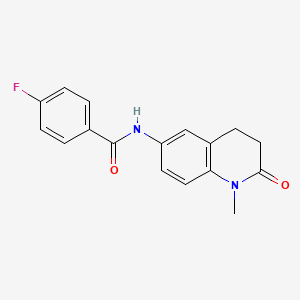 4-fluoro-N~1~-(1-methyl-2-oxo-1,2,3,4-tetrahydro-6-quinolinyl)benzamide