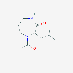 molecular formula C12H20N2O2 B2650412 3-(2-Methylpropyl)-4-(prop-2-enoyl)-1,4-diazepan-2-one CAS No. 2094129-38-9